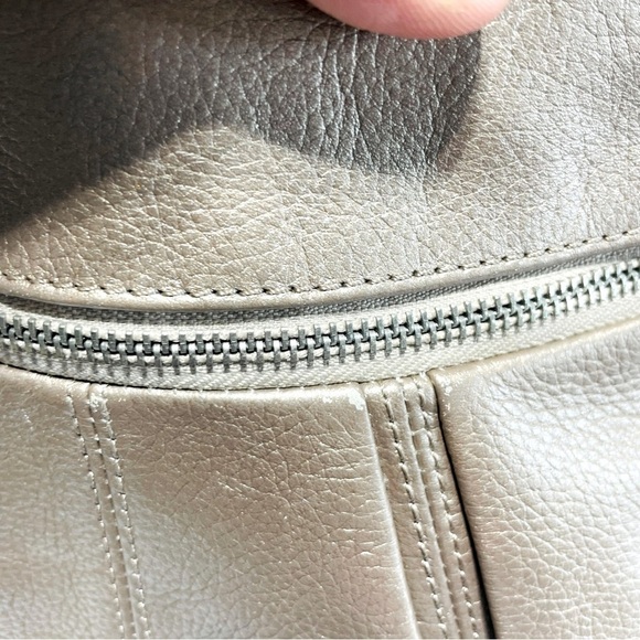 Tignanello Light Gold Metallic Leather Crossbody Bag. 9.25” H x 10”W - Picture 10 of 14